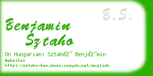 benjamin sztaho business card